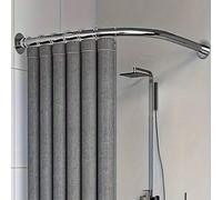 Tringle de douche incurvée réglable, rail de douche en L pour salle de bain, barre de douche extensible, barre en L télescopique multifonctionnelle, matériau épais haute résistance, réglage de la long