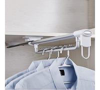 Tringle de penderie extensible avec glissière à roulement à billes, barre de suspension réglable pour manteaux et pantalons, blanc