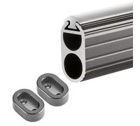 Tringle de penderie supplémentaire pour placard, barre à vêtements ovale antidérapante fixée au mur, système de tringle de penderie en métal robuste, support inclus (couleur : gris foncé, ta