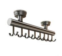 Tringle de placard coulissante en aluminium avec 8/16 crochets, rail de cintre coulissant pour organisation de garde-robe, rail de suspension extensible pour vêtements et accessoires (double)