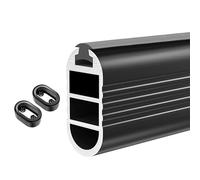 Tringle de placard robuste en aluminium de 141,7 cm avec bande silencieuse antidérapante - Support de séchage des vêtements noir durable pour armoires et vestiaires, idéal pour organiser les vêtements