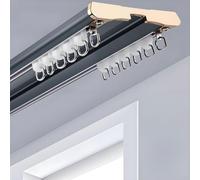 Tringle de plafond à double voie en aluminium robuste - Système de glissement silencieux pour chambre à coucher, salon, hôpital - Séparateur de pièce polyvalent et tringle à rideau de douche - Sans