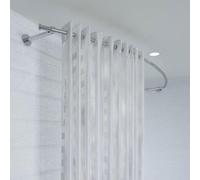 Tringle de rideau de douche courbée Azomor avec options de montage flexibles et finition chromée