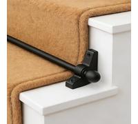 Tringle d'escalier individuelle en tube creux en laiton de 61 à 102 cm - Kit complet avec 2 supports, 2 capuchons décoratifs et 4 vis, pour musée/galerie/bibliothèque/maison