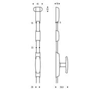 Tringle en acier - pour crémone en applique 332 - longueur 2000 mm VACHETTE
