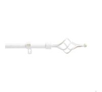 Douceur d'Intérieur, Tringe Extensible en Kit Complet (120 < 210 cm) Twisty Blanc/Or, Patiné