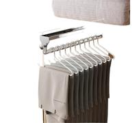 Tringle Extensible Porte-Pantalons rétractable, Organisateur de Pantalons Garde-Robe, Cintre for, côté Droit Gauche, Tige télescopique for la Maison(White 40cm)