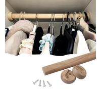 Tringle Penderie Barre Penderie Bois avec Vis Embouts, Barres Rangement Vêtements 40 50 60 70 80 90 100 110 Cm, Kit de Support pour Vêtements Lourds, Charge Maximale : 40 Kg(90cm (35 3/8"))