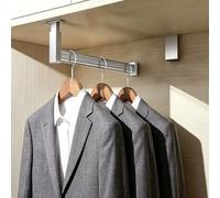 tringle penderie Tringles À Suspendre Pour Support Mural Vêtements, Tringle À Vêtements Découpable, Tuyau Industriel Argenté, Tringle Placard/tube Suspension(1 set,Length 34in/86.3cm)