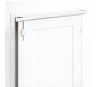 Tringle Portière Pivotante 1m20 Ajustable - Support Rideau pour Porte d’Entrée - Anti Froid & Isolation Thermique et phonique Renforcée - Idéale Rideaux Occultants Économie d’Énergie (Blanc)