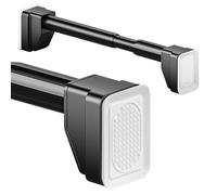 Tringle réglable de 40 à 490 cm, sans perçage, antidérapante, en acier inoxydable de 3 m, pour placard et porte de salle de bain (blanc 360-450 cm)