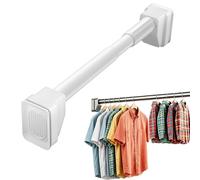Tringle Rideau Extensible Sans Percage 2m 3m 4m 5m Tringle À Rideaux Sans Perçage De Tension À Ressort Antidérapante, Barre Rideau Extensible Pour Fenêtres, Placard De Cuisine(Blanc,360-450cm)