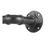 Tringle Rideau Style Industriel Noire, Pour Rideaux à Oeillets, Rail Rideaux Montage Mural et au Plafond, Barre de Rideau Extensible 88-266cm.(88-266CM)