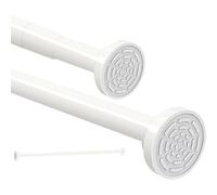 Tringle télescopique pour rideau de douche en acier inoxydable de 120cm à 215cm sans perçage | Tringle extensible réglable par rotation, maintien sûr pour douche et baignoire de 120 à 215cm blanche