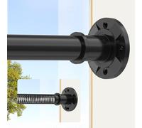 Tringle télescopique pour rideau de douche, sans perçage, noire, de 80 à 31,5 mm