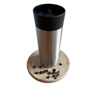 TRINKBASIS Mug isotherme en acier inoxydable noir,Petit format 300 ml,100 % étanche,Extra étanche,Pour boire à 360 °,Fermeture rapide,Bouton pression,Passe au lave-vaisselle,Double paroi