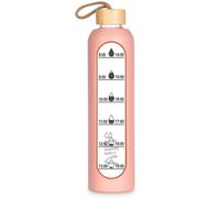 Trinkflasche aus Glas mit Silikonhülle, Lachs, 1 l
