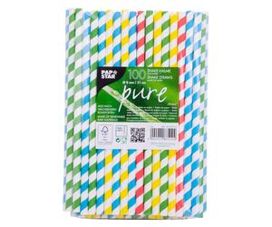 Trinkhalme Papier farbig sort. 21 cm 100 Stück