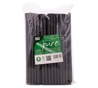 Trinkhalme Papier schwarz 21 cm 100 Stück
