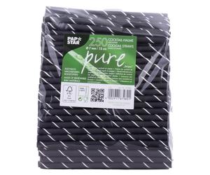 Trinkhalme Papier schwarz-weiß 15 cm 250 Stück
