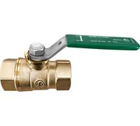 Trinkwasserkugelhahn mit grünem Hebelgriff 2 Hausmodell