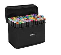 Trintion Feutres Alcool Professionnels 80/100/168 Couleurs - Twinmarkers Double Pointe, Marqueurs à Dessin pour Coloriage Adulte, Croquis, Art & Écriture avec Sac et Base de Rangement (80 Noir)