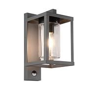 Trio, Applique, Lunga 1xE27, max.40,0 W Verre, Transparent claire, Corps: Fonte daluminium, Antracite L:16,0cm, H:33,5cm, P:22,0cm IP44