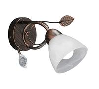 TRIO, Applique, Traditio 1xE14, max.40,0 W Verre, Albâtre, Corps: metal, Rouille antique L:12,0cm, H:21,5cm, P:29,0cm IP20,Montage au mur