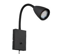 Trio-Leuchten Applique murale Wanda – Lampe de lecture 1×GU10 max 10W métal noir mat