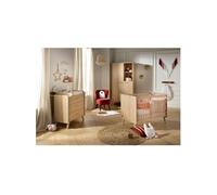 Chambre bébé trio - Lit 120 x 60 cm + Commode 3 tiroir + Armoire Chêne suave - Arty - SAUTHON