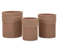 Trio de cache-pots Colombia d'extérieur en résine rouge