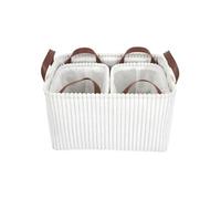 Trio de panier de rangement blanc velours H20 cm - INIUS -