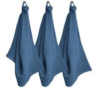 Trio de torchon de cuisine 40x60 cm mousseline de coton KEA TABLE bleu marine