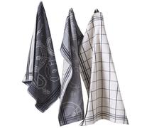 Trio de torchon de cuisine 50x70 et 50x50 cm coton et lin A TABLE gris