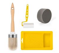 Trio d'outils, Pinceau, Rouleau, éponge, Tous Les Outils Dont Vous Avez Besoin pour appliquer la Peinture Finish Tout-en-Un (Jaune)