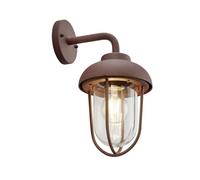 Applique murale lumineuse d'extérieur lanterne de jardin vintage en métal de couleur rouille, 1x E27, LxH 16x33 cm, terrasse