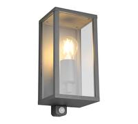 Applique d'extérieur avec détecteur de mouvement GARONNE anthracite 1xE27x60W verre, dimensions : 29x14x15 cm, IP44 Trio