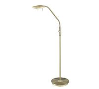TRIO, Lampadaire, Bergamo incl. 1 x LED,SMD,12,0 Watt,3000K,1100 Lm. Acryl, Blanc, Corps: metal, Laiton mat L:27,0cm, H:135,0cm, P:50,0cm IP20,Interrupteur pied,Variateur tactile,Flexible