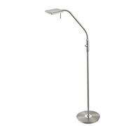 Trio-Leuchten Lampadaire Bergamo LED 12W 3000K 1100 lm Nickel mat H135 cm Variateur tactile