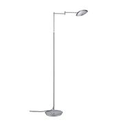 TRIO, Lampadaire, Calcio incl. 1 x LED,SMD,10,0 Watt,3000K,1000 Lm. Verre, Blanc, Corps: metal, Nickel mat L:25,0cm, H:140,0cm, P:71,0cm IP20,Interrupteur pied,Variateur intégré