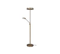 TRIO, Lampadaire, Franklin incl. 1 x LED,SMD,35,0 Watt,2700+3200+4000K,4100 Lm. incl. 1 x LED,SMD,6,5 Watt,2700+3200+4000K,650 Lm. Métal, Noir, Corps: Métal, Laiton fumé
