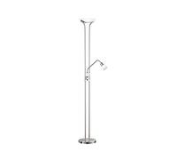TRIO, Lampadaire, Santo II incl. 4 x LED,SMD,4,5 Watt,3000K,400 Lm. incl. 1 x LED,SMD,4,5 Watt,3000K,400 Lm. Verre, Albâtre, Corps: metal, Nickel mat L:25,5cm, H:180,0cm, P:40,0cm IP20,Interrupteur