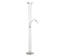 TRIO, Lampadaire, Santo II incl. 4 x LED,SMD,4,5 Watt,3000K,400 Lm. incl. 1 x LED,SMD,4,5 Watt,3000K,400 Lm. Verre, Albâtre, Corps: metal, Nickel mat L:25,5cm, H:180,0cm, P:40,0cm IP20,Interrupteur