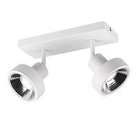 Plafonnier blanc Spotleiste lampe de salon moderne Spot de plafond à 2 flammes, plafonnier Spots réglables, métal mat, 2x GU10, LxlxH 28x16x19 cm