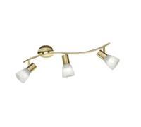 Trio Leuchten 871010308 Levisto Plafonnier LED en laiton mat et verre albâtre blanc, 3er-balken Messing Matt