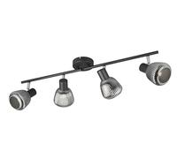 Trio-Leuchten Barre de spots Tarifa 862800432 Métal noir mat Verre chrome vaporisé sans 4x E14