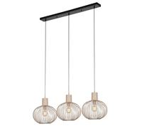 Trio Leuchten Gila 365700366 Suspension en métal Sable 3 ampoules E27 non incluses