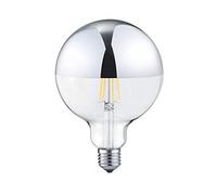 Trio Leuchten Grande ampoule LED à filament à intensité variable - 7 W - Diamètre : 12,5 cm - Chromé - Pour culot E27