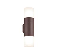 Trio Leuchten Hoosic 222260224 Applique murale d'extérieur en aluminium rouillé et acrylique blanc, sans 1 ampoule E27, De Couleur Rouille