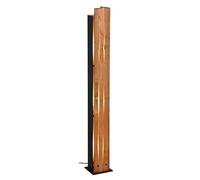 Trio Leuchten Lampadaire KARUNI 463300330, Métal Noir mat, bois naturel, excl. 3x E27